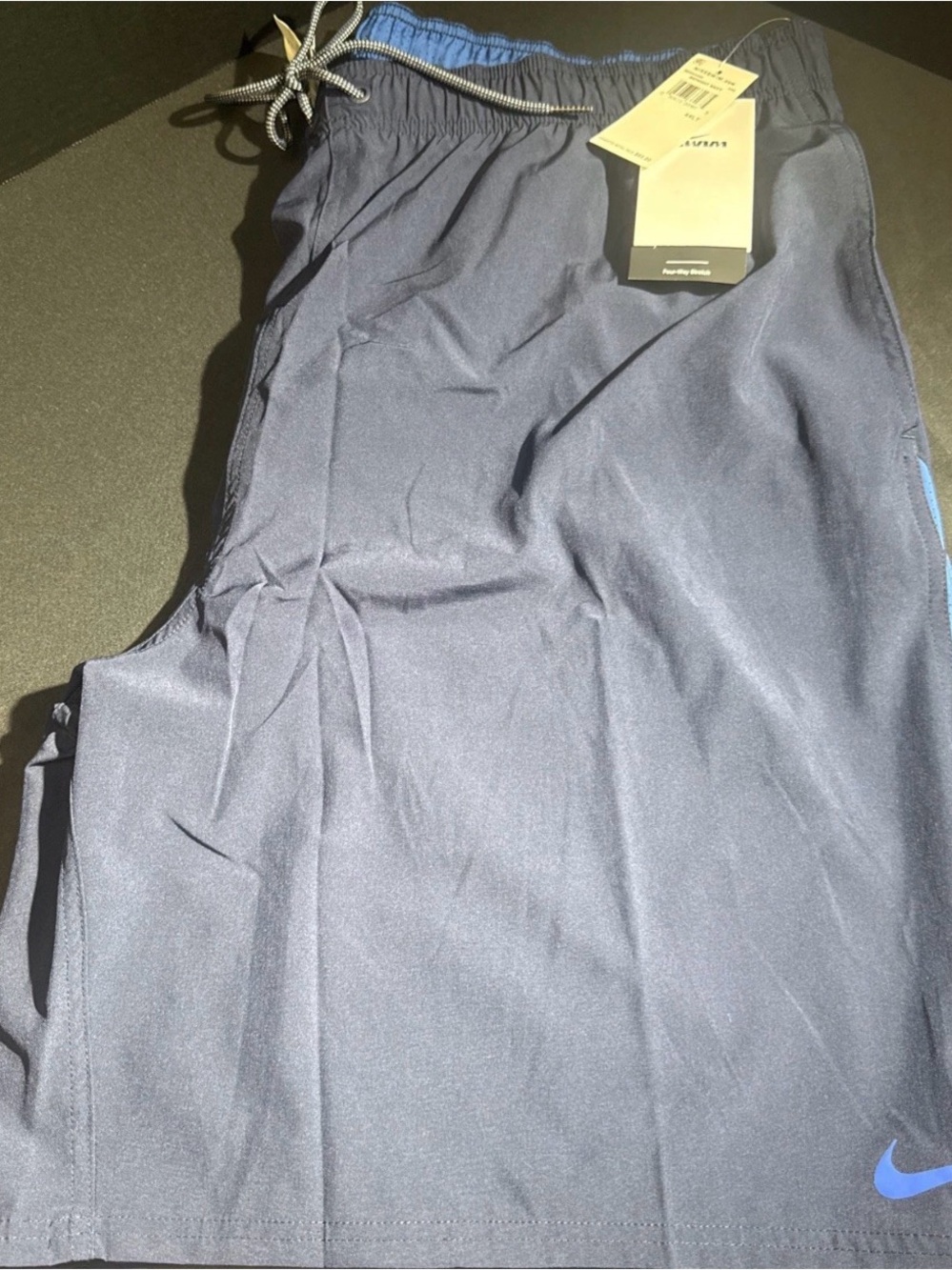NWT Nike Men’s Navy & Light Blue Swim Trunks